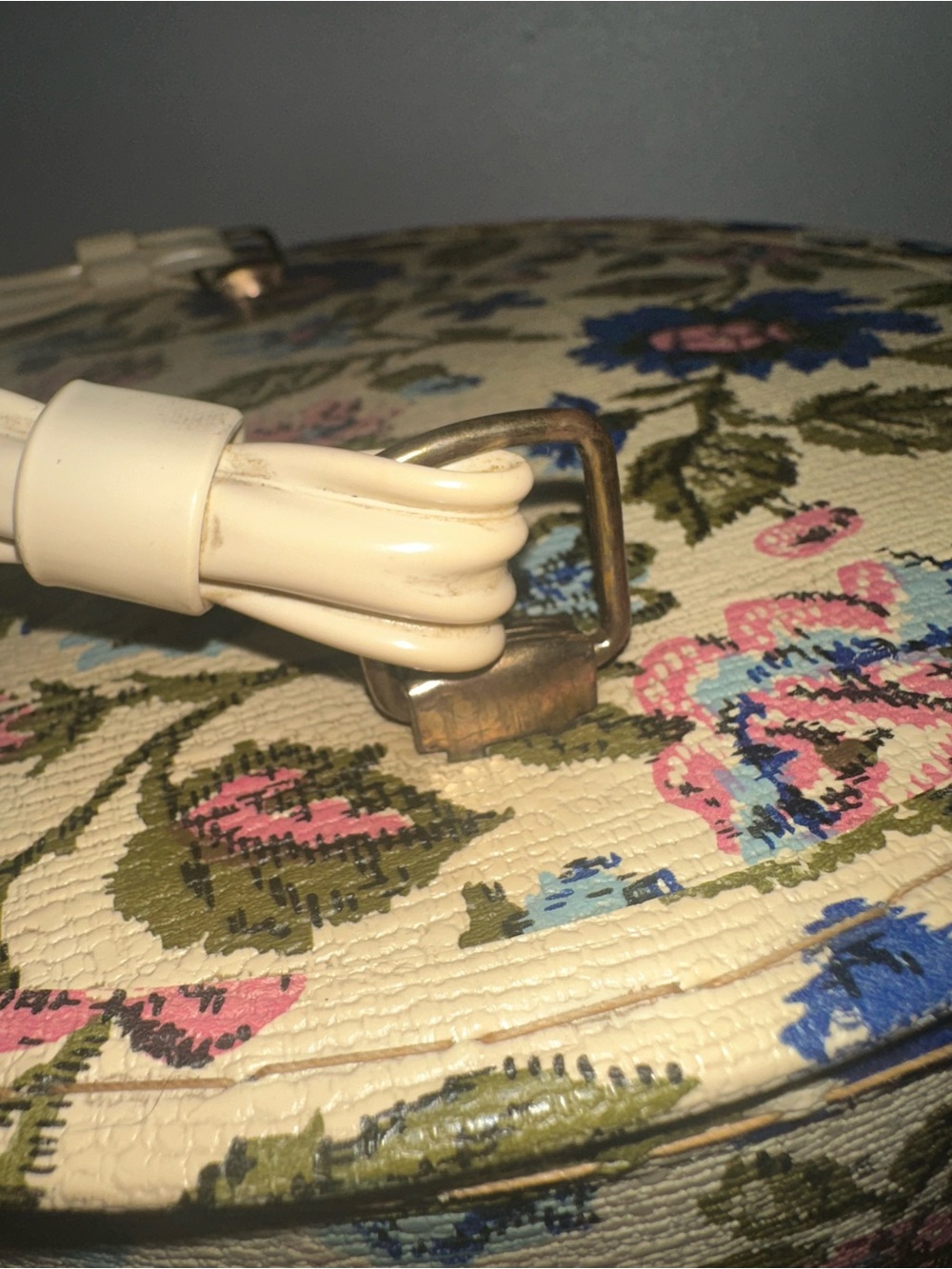 Vtg 60s Floral Wig Travel Case w/ Mannequin Head - Picture 11 of 11